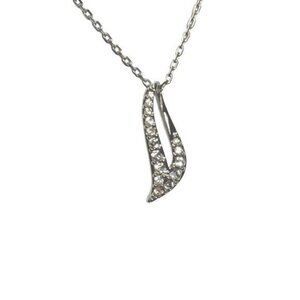 Retired Swarovski Crystal Whisp Necklace Marked Swan Logo Silver Tone